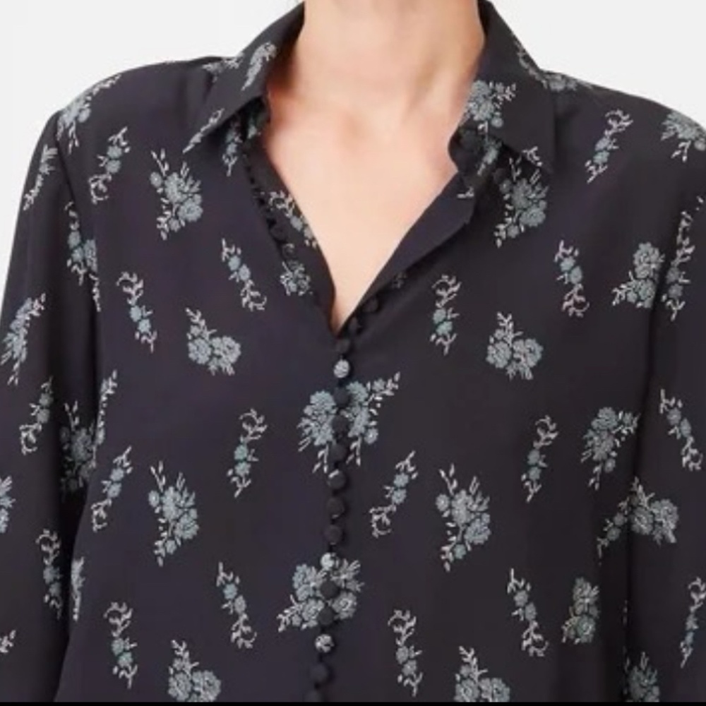 Club Monaco Dusty Floral Helek Silk Shirt